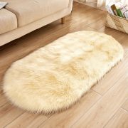 Creative Home Faux Wool Area Rug - European Style Anti-Slip Floor Mat for Living Room Sofa & Bedroom