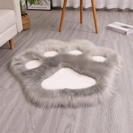 Faux Wool & Rabbit Fur Blend Rug - Cat-Scratch Resistant Custom Size Carpet for Home