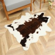 Faux Cowhide Zebra Print Rug - Washable Animal Pattern Carpet for Living Room & Bedroom