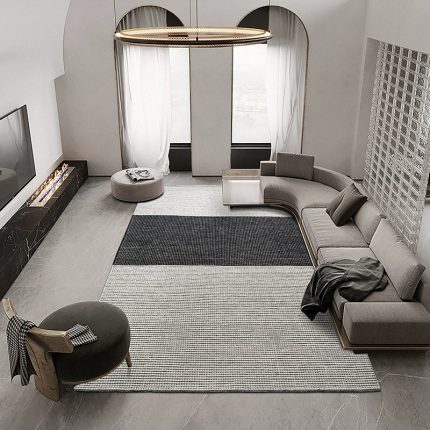 Hand-Woven Natural Wool Rug - Soundproof Thick Carpet for Living Room, Bedroom & Study