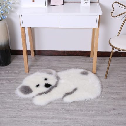Kids Cartoon Irregular Rug - Washable Polyester Floor Mat for Bedroom, Study & Entryway